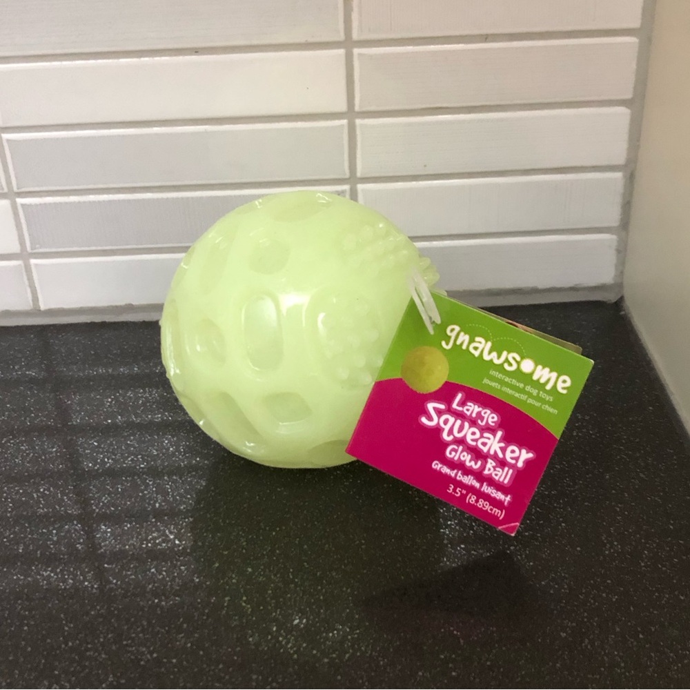 NWT Gnawsome Large Squeaker Glow Ball